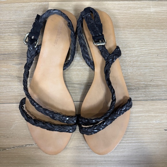 Zara Trafaluc Black Braided Strappy Sandals, Size EU 37 (US 6.5-7) - Picture 1 of 7